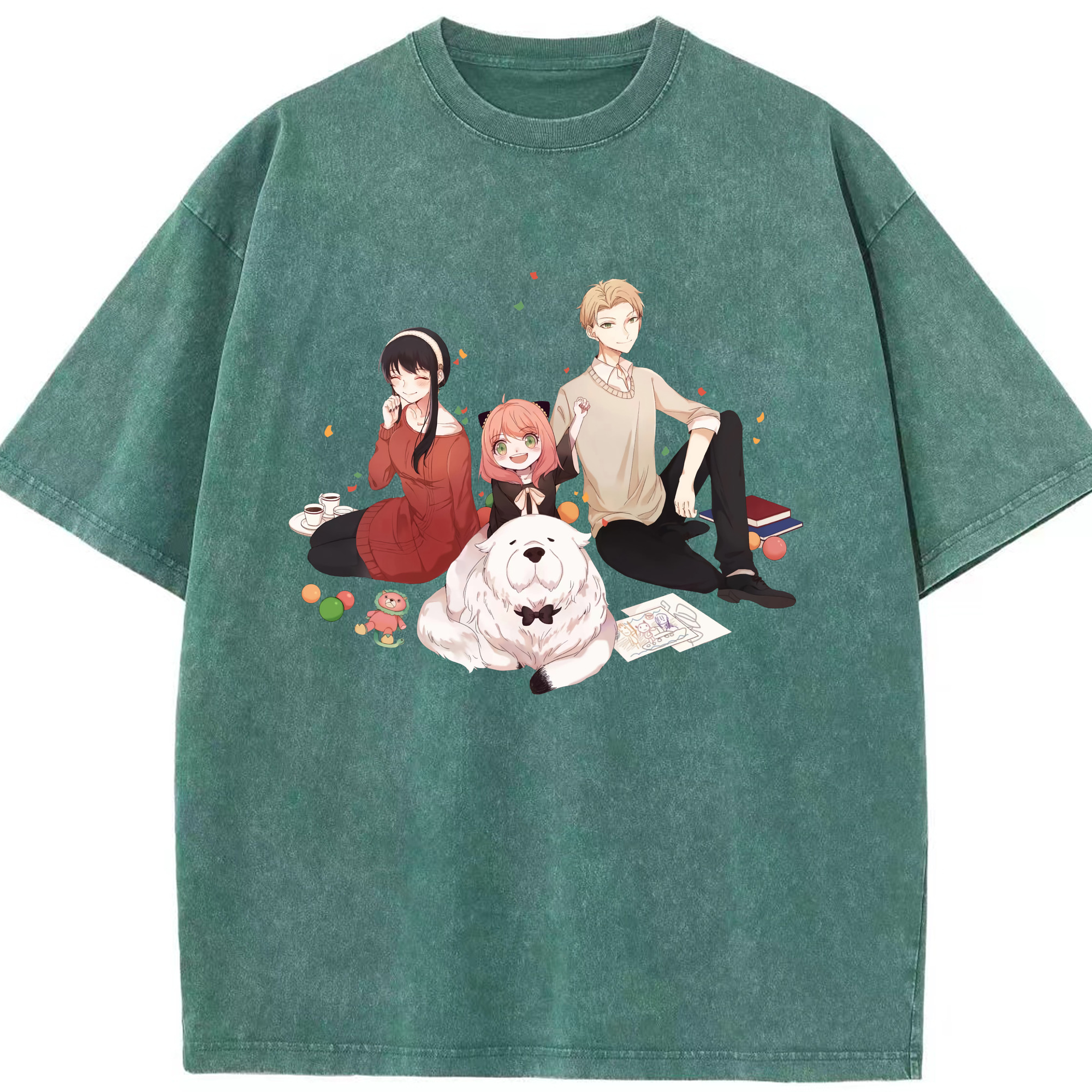 （画像用） SPY×FAMILY间谍家家酒 綿100% ヴィンテージ風 半袖Tシャツ（フロントプリント）